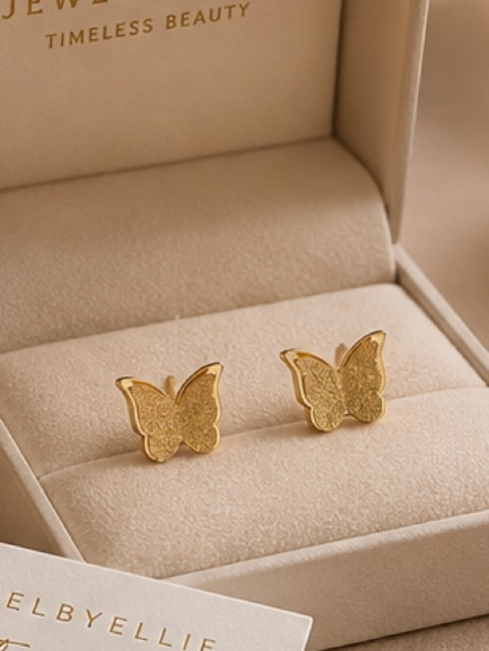 Elegant Gold Butterfly Stud Earring